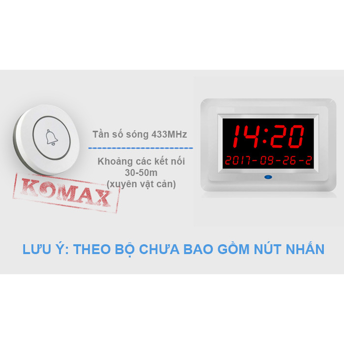 NÚT BẤM GỌI PHỤC VỤ KHÔNG DÂY CHO NHÀ HÀNG, QUÁN CÀ PHÊ, QUÁN KARAOKE - Nút nhấn không dây dùng pin tiện dụng
