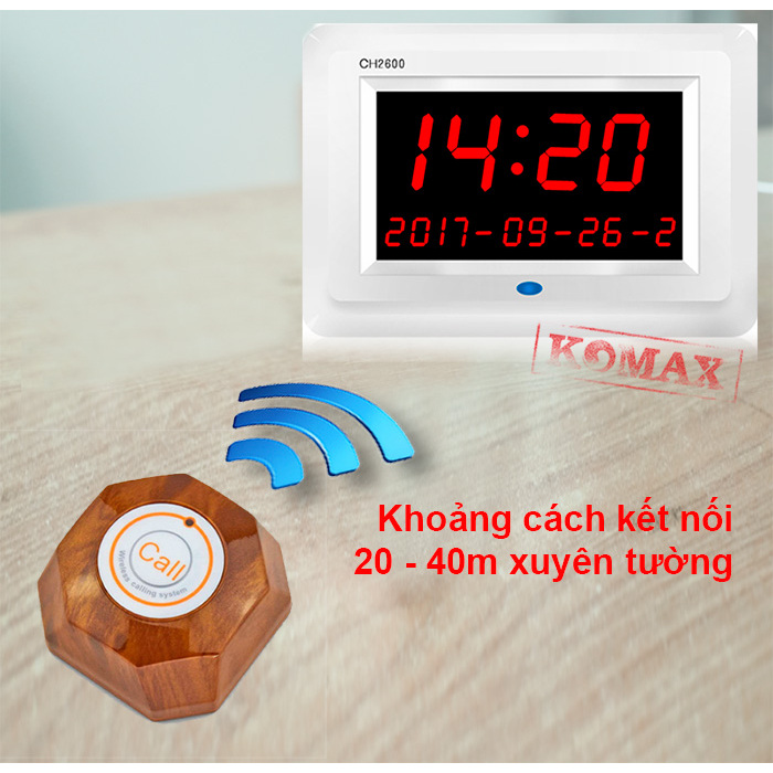 NÚT BẤM GỌI PHỤC VỤ KHÔNG DÂY CHO NHÀ HÀNG, QUÁN CÀ PHÊ, QUÁN KARAOKE - Nút nhấn không dây dùng pin tiện dụng