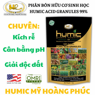 Phân bón humic granules 99% - kích rễ, vọt đọt, phục hồi sau thu hoạch cho mọi loại cây trồng - túi 1kg