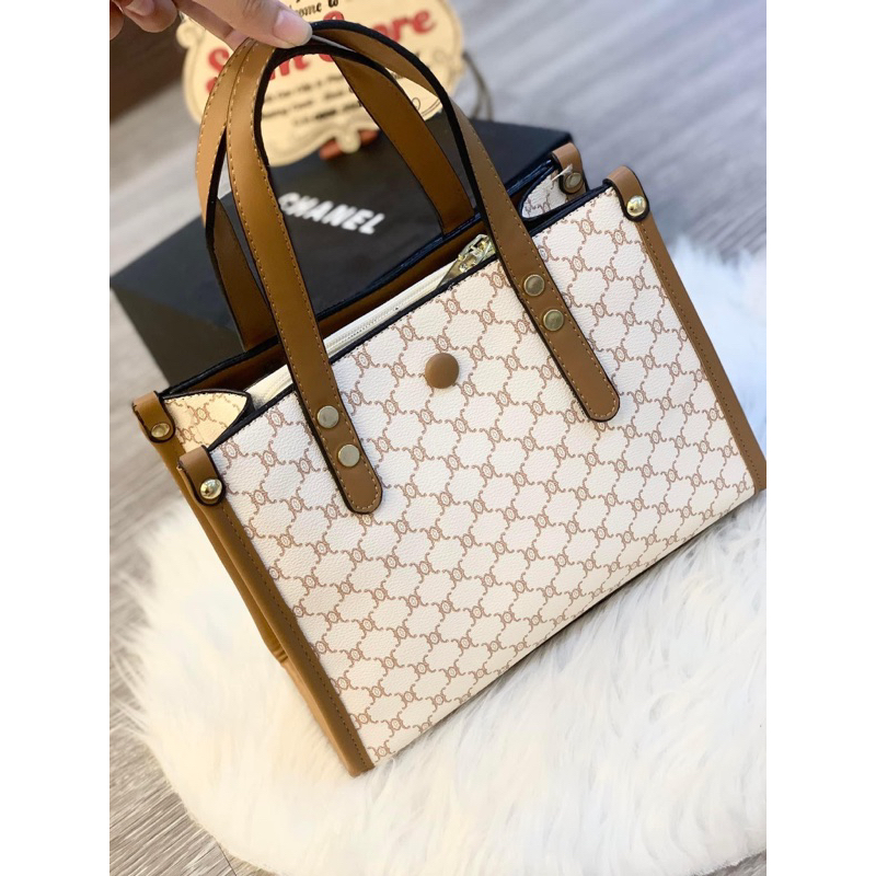 Túi xách nữ công sở size 25cm hoạ tiết