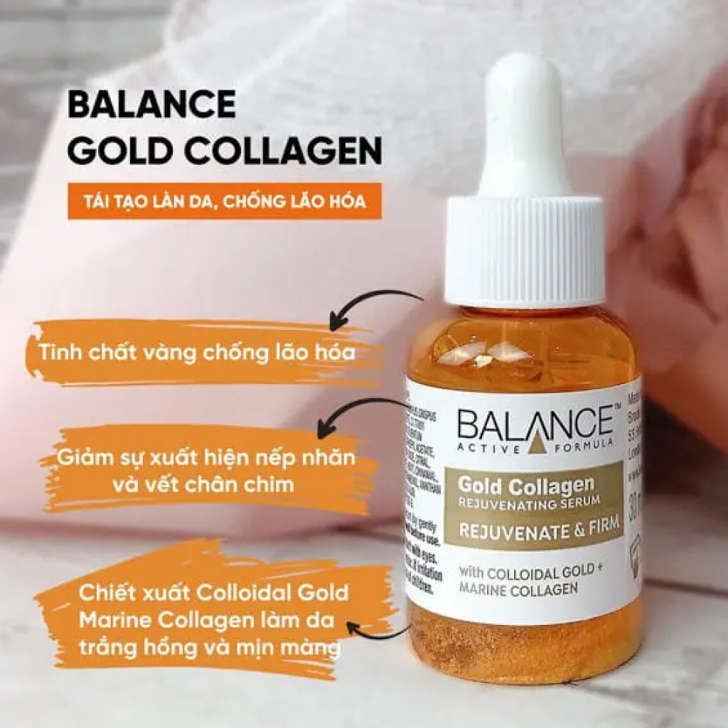 Tinh Chất Giúp Làm Mờ Nếp Nhăn Balance Active Formula Gold + Marine Collagen Rejuvenating Serum 30ml