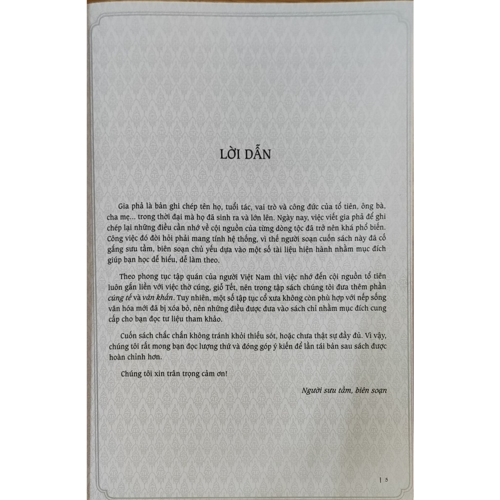 Sách - Gia phả dòng tộc (bìa cứng gia bìa 115k )