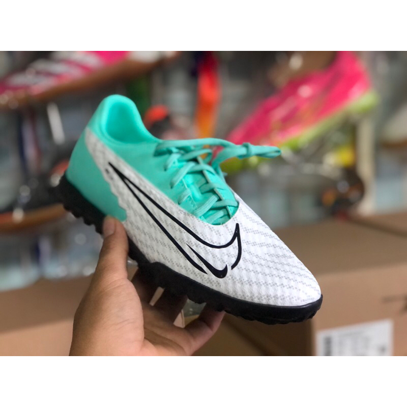 GIÀY NAM BÓNG ĐÁ CHÍNH HÃNG SÂN CỎ NHÂN TẠO, SÂN 5, SÂN 7 NIKE PHANTOM GX XANH TRẮNG C1