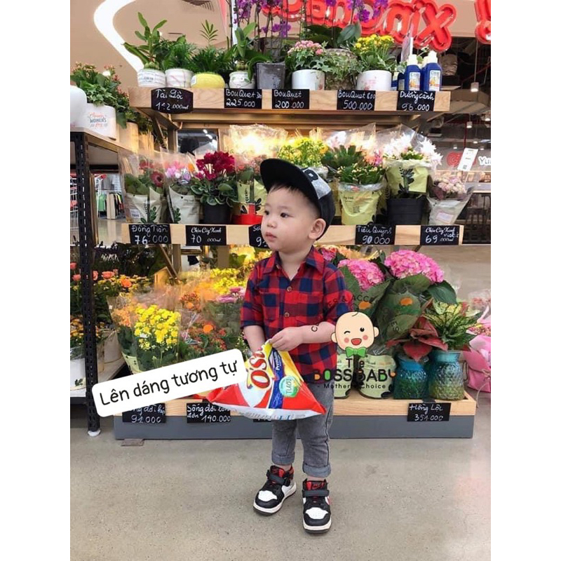 ÁO SƠ MI CARO ĐỎ TÚI TUẦN LỘC cho bé