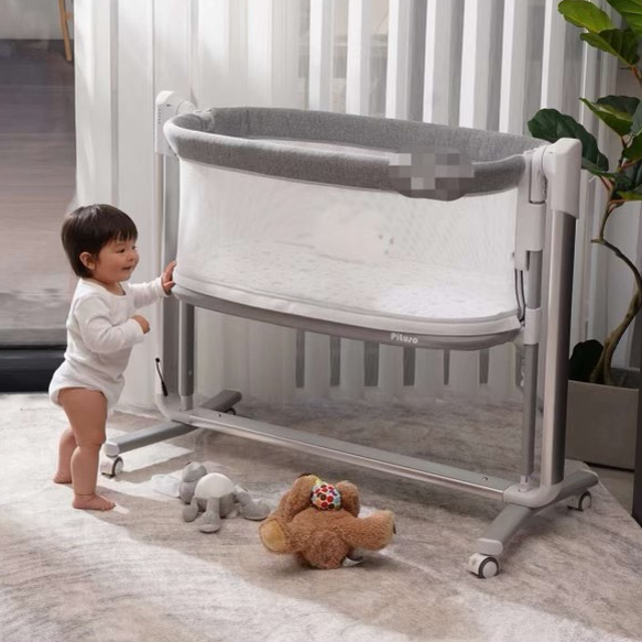 Nôi cũi điện cho bé 4in1 đưa tự động nâng hạ độ cao 6 cấp , điều khiển từ xa, chuẩn ISO 9001, Dài 113*55*98cm