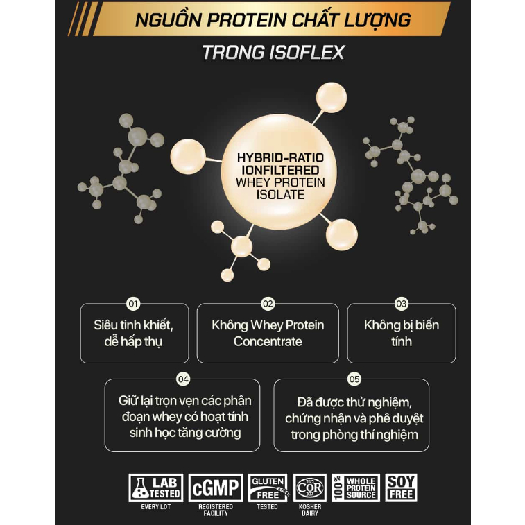 Bột đạm dinh dưỡng thể thao thể hình ISOFLEX 2LBS  hỗ trợ tăng cơ từ thương hiệu ALLMAX từ Canada