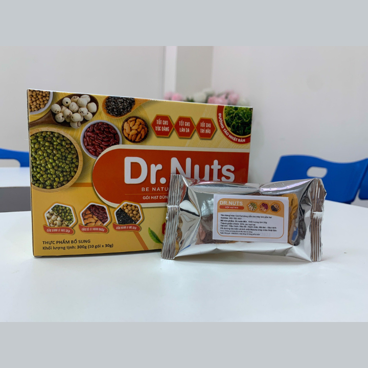 Gói Hạt Làm Sẵn Cho Máy Sữa Hạt Dr.Nuts Định lượng sẵn-Xé là nấu-Mix 3 vị-Tiện Lợi Nhanh Chóng-Dinh Dưỡng-Đẹp Da-Healthy