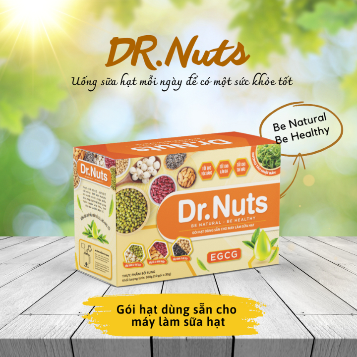 Gói Hạt Làm Sẵn Cho Máy Sữa Hạt Dr.Nuts Định lượng sẵn-Xé là nấu-Mix 3 vị-Tiện Lợi Nhanh Chóng-Dinh Dưỡng-Đẹp Da-Healthy