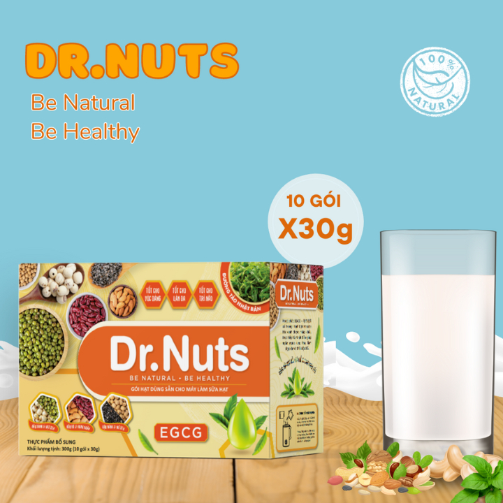 Gói Hạt Làm Sẵn Cho Máy Sữa Hạt Dr.Nuts Định lượng sẵn-Xé là nấu-Mix 3 vị-Tiện Lợi Nhanh Chóng-Dinh Dưỡng-Đẹp Da-Healthy