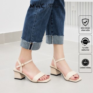  Giày cao gót MWC 4400 - Giày Sandal Cao Gót Quai Ngang Gót Vuông Thời Trang Thanh Lịch 