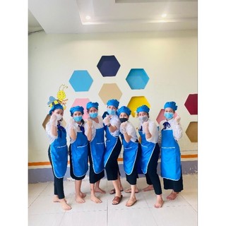 Set tạp dề bé và cô giáo