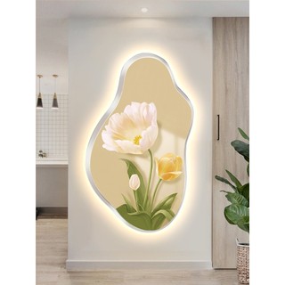 Tranh Treo Tường Phong Cách Bắc Âu, Tranh Tráng Gương Tích Hợp Đèn Led, Tranh Treo Phòng Khách, Hành Lang, Chiếu Nghỉ
