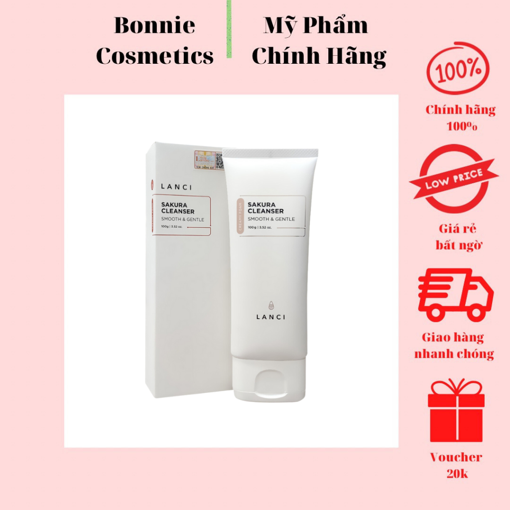 Sữa rửa mặt LANCI làm sạch da, dịu nhẹ dành cho da nhạy cảm 100ml - BonnieCosmetics