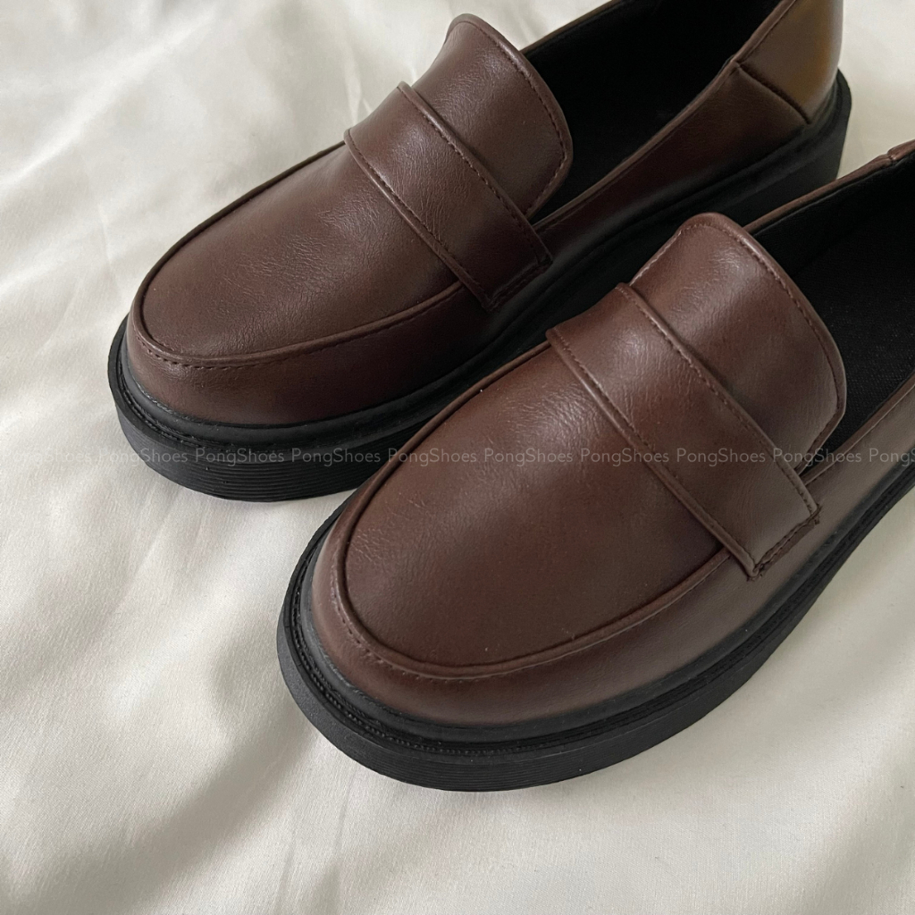 Giày Loafer Pong Shoes Basic Đế Bằng- Full Box- Mã 1637