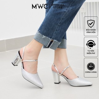 Giày MWC 3540 - Giày Cao Gót Đế Vuông 7cm, Cao Gót Mũi Nhọn, Cao Gót Quai Hậu Sang Trọng