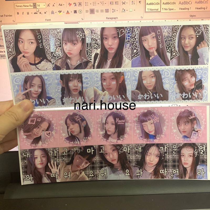 Nhãn Dán Sticker Niêm Phong Vuông 4x4cm New Jeans Mix 20 Mẫu Không Trùng Nhau