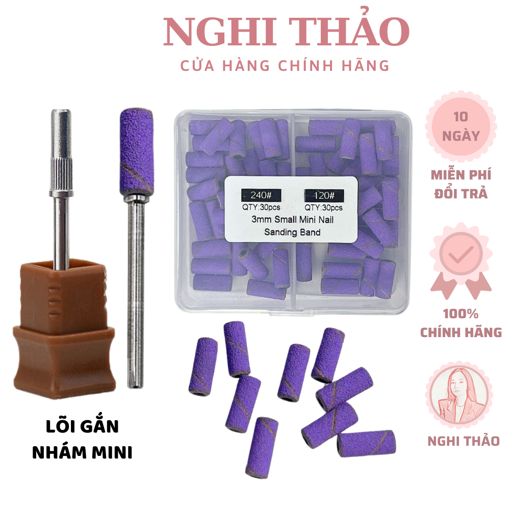 Đầu mài nhám tím mini hộp 60 chiếc