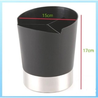Kệ đựng ống hút tròn 3 ngăn nhựa & inox cao cấp.