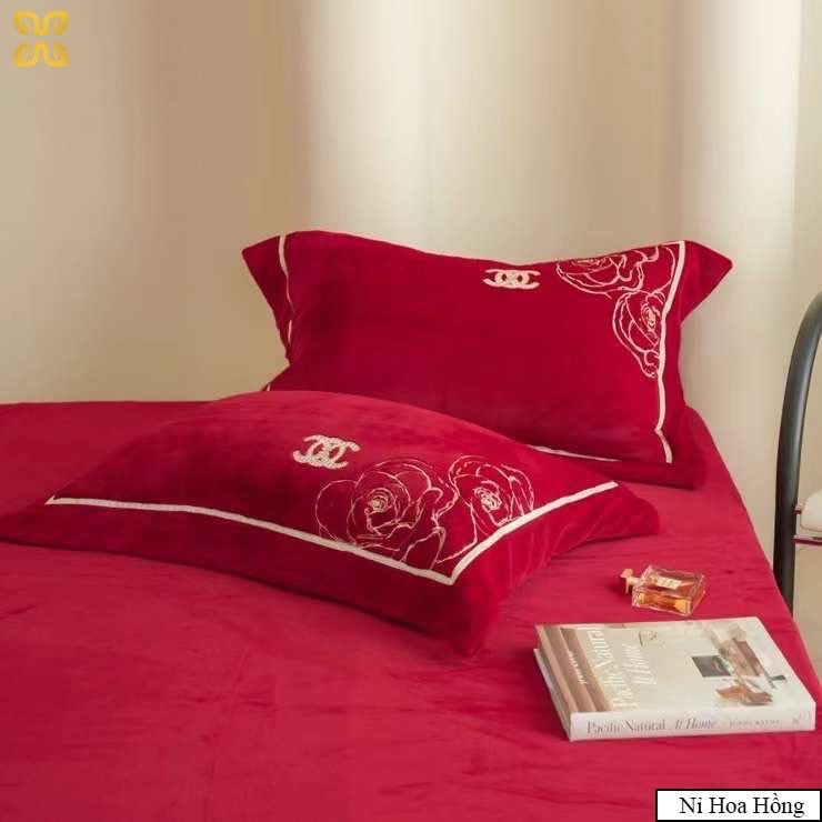 Bộ chăn ga gối nỉ tuyết sữa 4 món - Nơi hạnh phúc thăng hoa