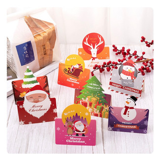 Thiệp giáng sinh, thẻ quà tặng Noel, phụ kiện treo trang trí in hình ông già Noel, cây thông, tuần Lộc đáng yêu