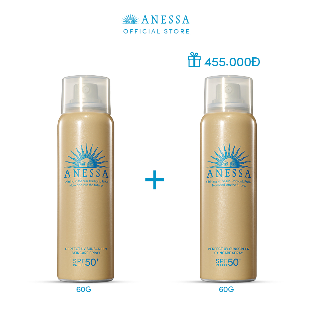 [Hannah Olala x Anessa] Bộ đôi Xịt chống nắng bảo vệ hoàn hảo Anessa Perfect UV Sunscreen Skincare Spray 60g_16174 x2