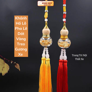 Khánh Hồ Lô Pha Lê Dát Vàng Treo Gương Xe Hơi Phong Thủy , Trang Trí Nội Thất Xe khaihuyauto