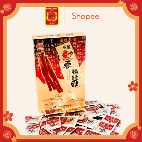 Trà Hồng Sâm Hàn Quốc Korea Red Ginseng Granule Tea Ginseng House - Hộp 100 gói