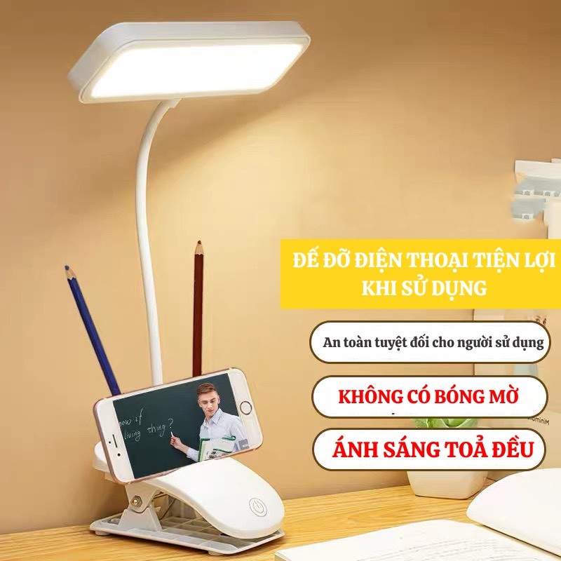 Đèn Bàn Học Sinh Viên Flagship Den Kẹp Ban Chống Cận Cảm Ứng Tích Điện Thông Minh