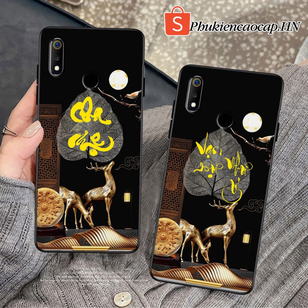 Ốp lưng Oppo Realme 3 - Realme 3 Pro - Ốp Oppo in hình chữ thư pháp may mắn, bảo hành 1 đổi 1