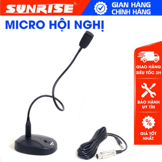 Micro hội nghị có dây Sunrise SM-390, Mic cổ ngỗng chính hãng dùng tọa đàm họp trực tuyến