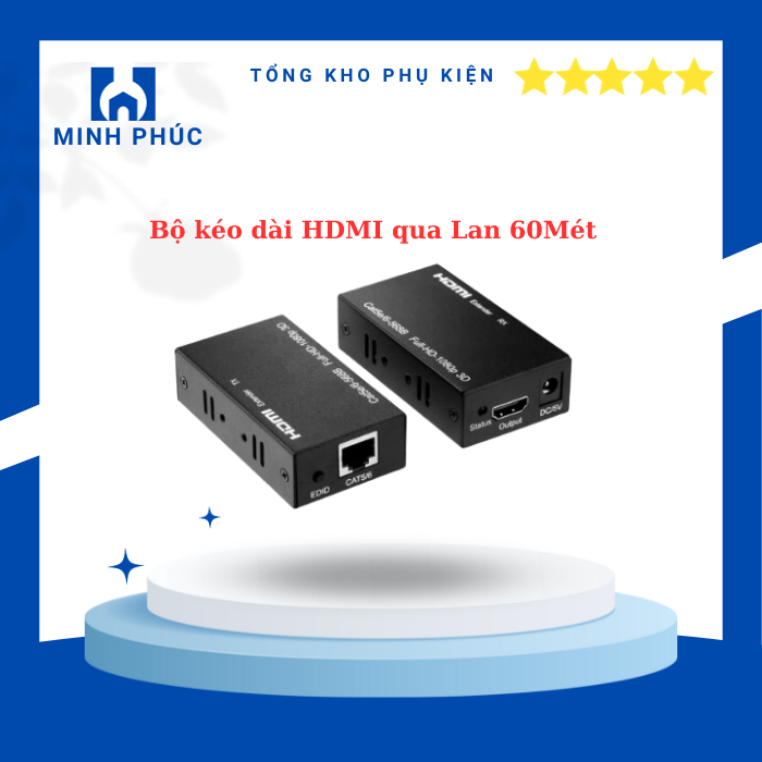 Bộ HDMI to lan 60m. HDMI kéo dài 60m