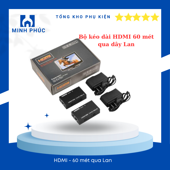 Bộ HDMI to lan 60m. HDMI kéo dài 60m