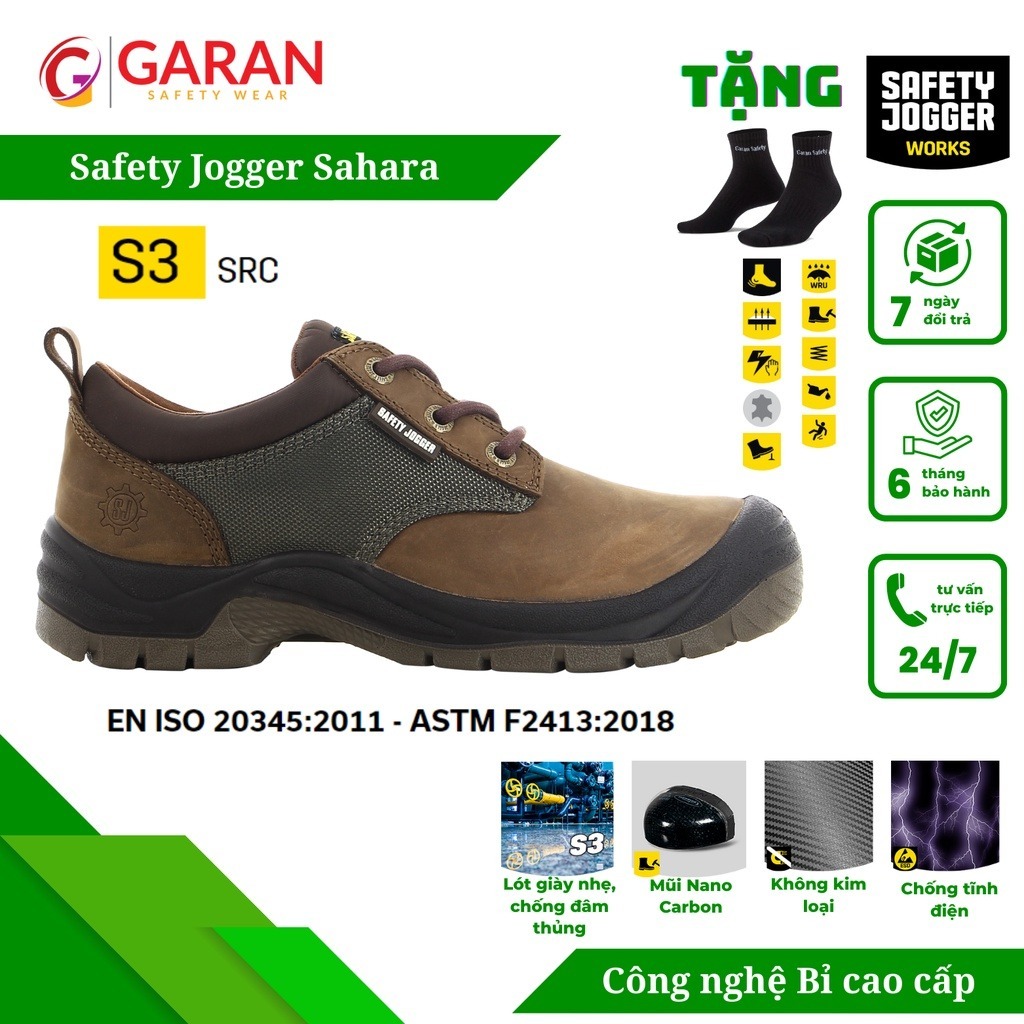 Giày Bảo Hộ Nam Safety Jogger Sahara S3 SRC