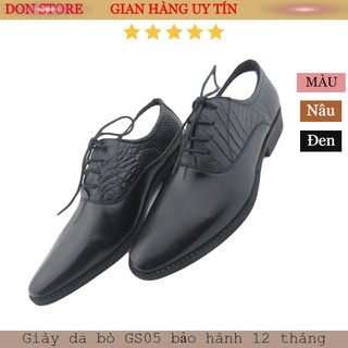 Giày da nam công sở da bò thật 100% gs05