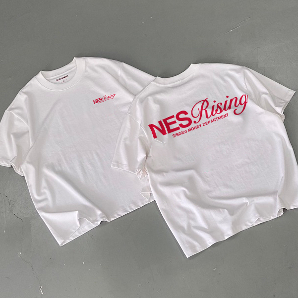 Áo thun nam nữ Nes Rising local brand form rộng 100% cotton 250gsm bo cổ dày dặn 98stu logo
