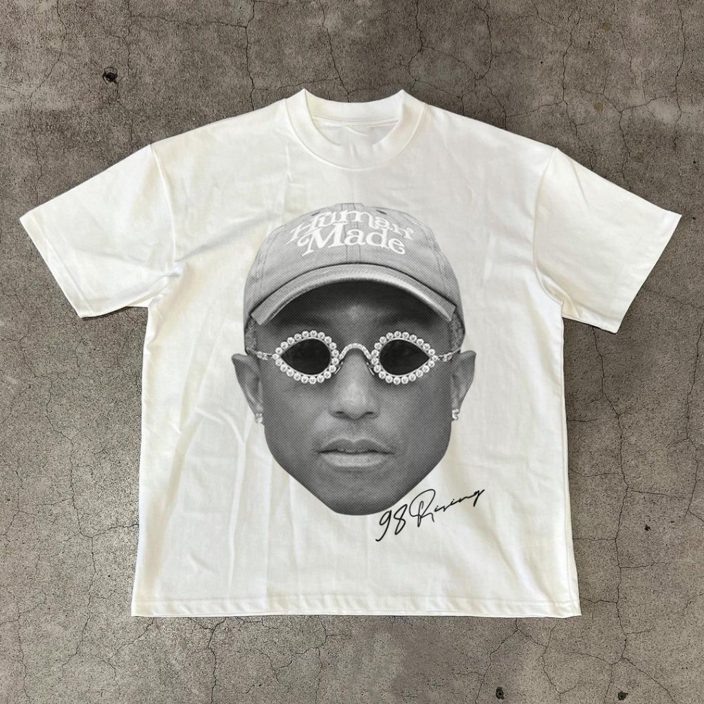 Áo thun unisex nam nữ Pharell form rộng 100% cotton 250gsm bo cổ dày dặn 98stu