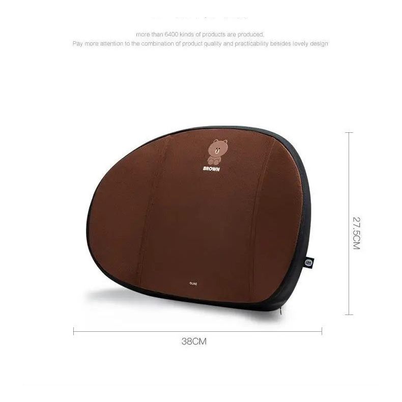 SET GỐI TỰA ĐẦU VÀ LƯNG HIỆU LINE FRIENDS  CAO SU NON CAO CẤP HÌNH GẤU BROWN LINE FRIENDS SIÊU ĐÁNG YÊU
