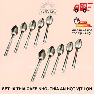 Set 10 muỗng cafe inox - thìa ăn Hột Vịt Lộn inox nhỏ