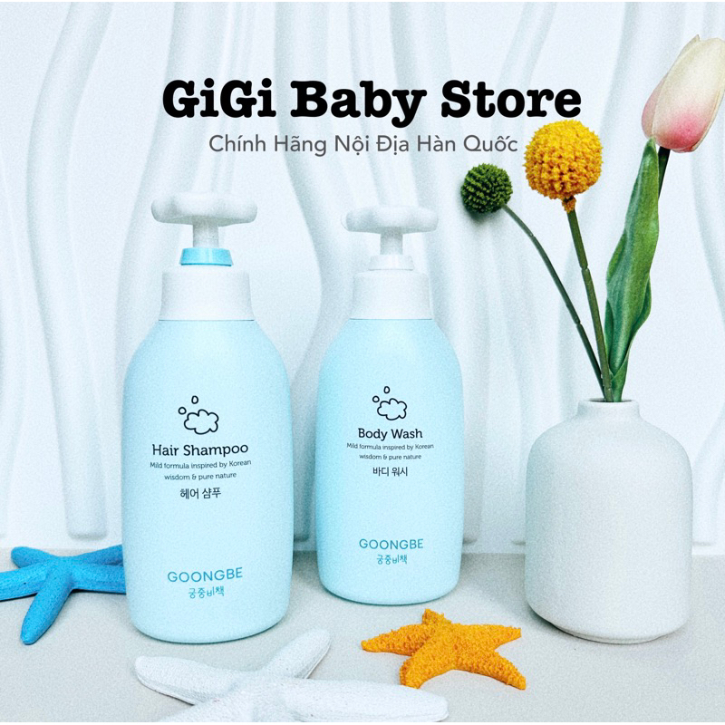 Dầu gội đầu và Sữa tắm GOONGBE hair shampoo/body wash cho trẻ em từ 24 tháng tuổi + 350ml