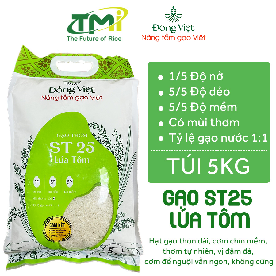 Combo Gạo ST25 Lúa Tôm - 2 túi 5KG Đồng Việt | BigBuy360 - bigbuy360.vn