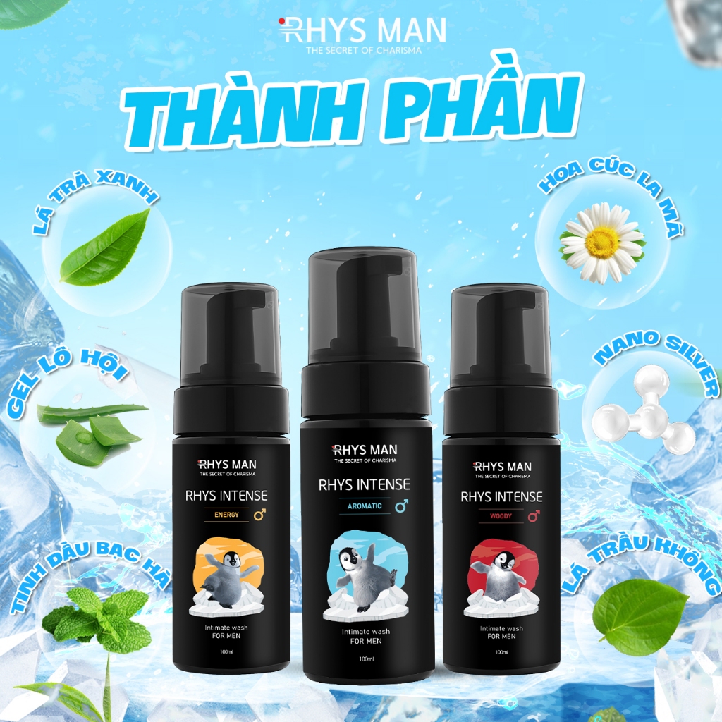 Bọt vệ sinh nam giới RHYS MAN Rhys Intense 100ml