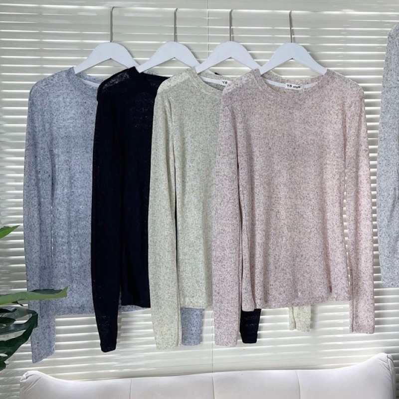 Áo Len Sweater Tay Dài Dệt Kim Mỏng