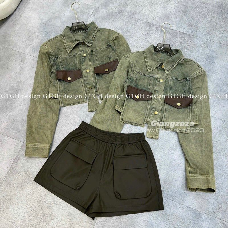 KHOÁC BÒ PHỐI TÚI DA CHẤT LỪ