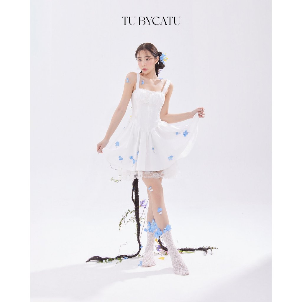 TUBYCATU | Đầm hai dây amity white/ black dress