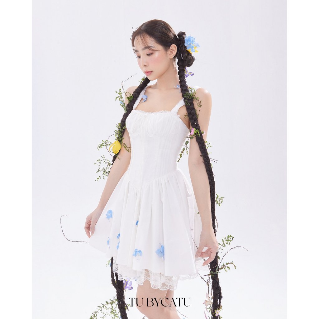 TUBYCATU | Đầm hai dây amity white/ black dress