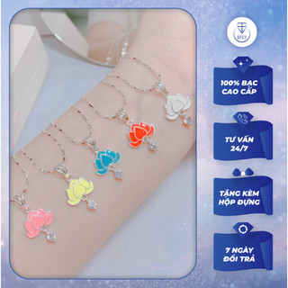 Dây chuyền mặt hoa sen bạc 925 kèm hộp đựng - Trang sức cao cấp HVJ