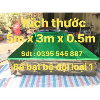 Bể 5m x 3m x 0.5m xanh bộ đội dùng nuôi ốc, cá, ếch... bể bơi.