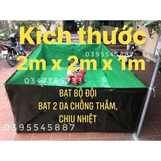 Bể 2m x 2m x 1m xanh bộ đội dùng nuôi ốc, cá, ếch... bể bơi.