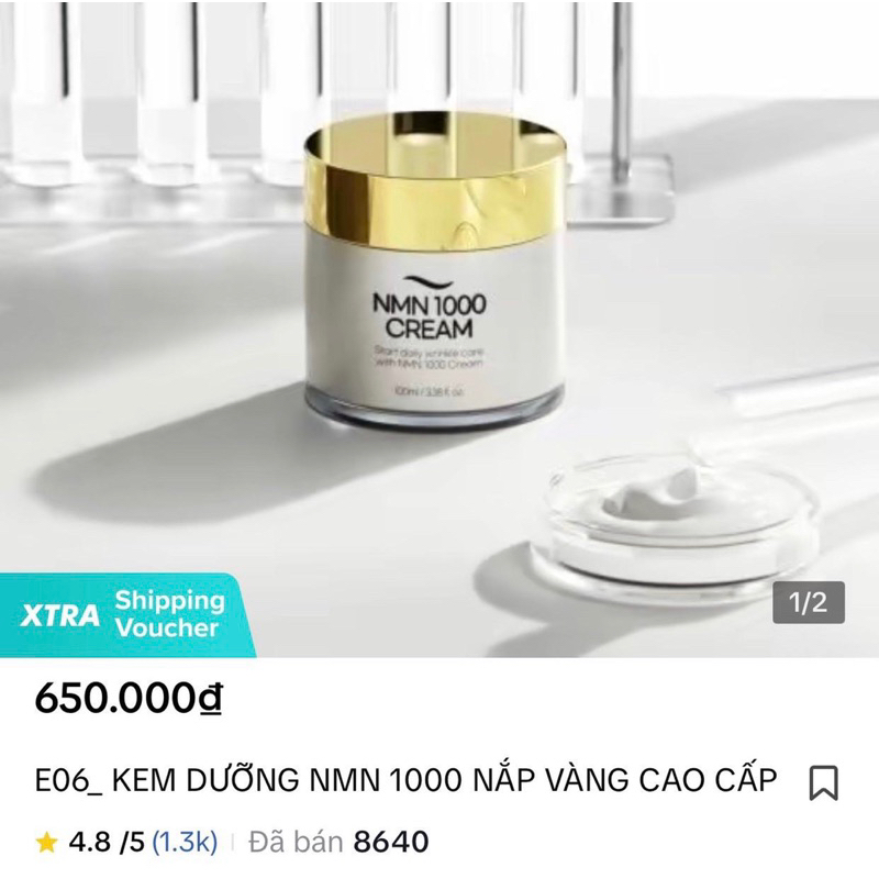 E06_Kem Dưỡng NMN 1000 Nắp Vàng Cao Cấp