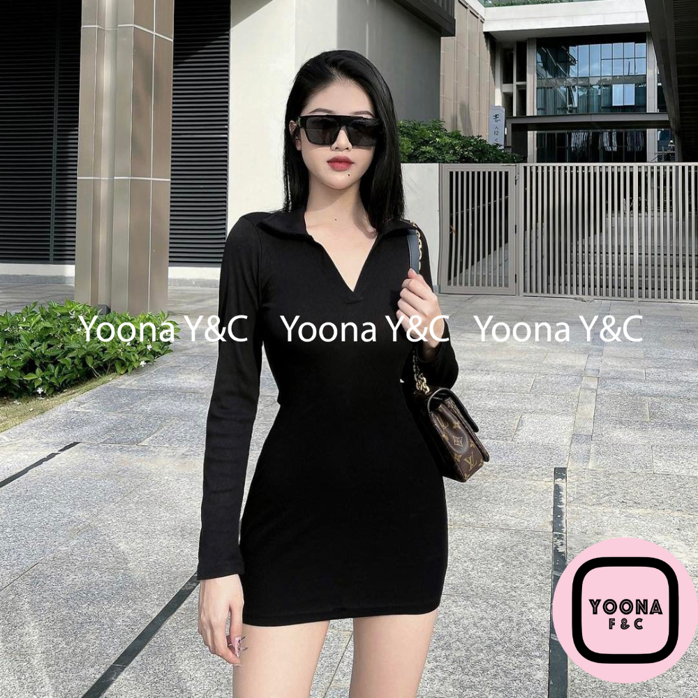 Đầm Basic Td Thun Gân | Váy Body Thun Gân Yoona 3320